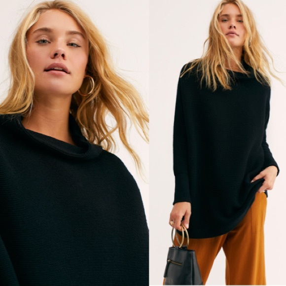 Free People Sweaters - FREE PEOPLE Ottoman Slouchy Tunic NWT Large Black